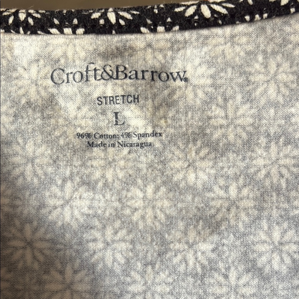 Croft & Barrow Black and White Wrap Blouse - Picture 2 of 7